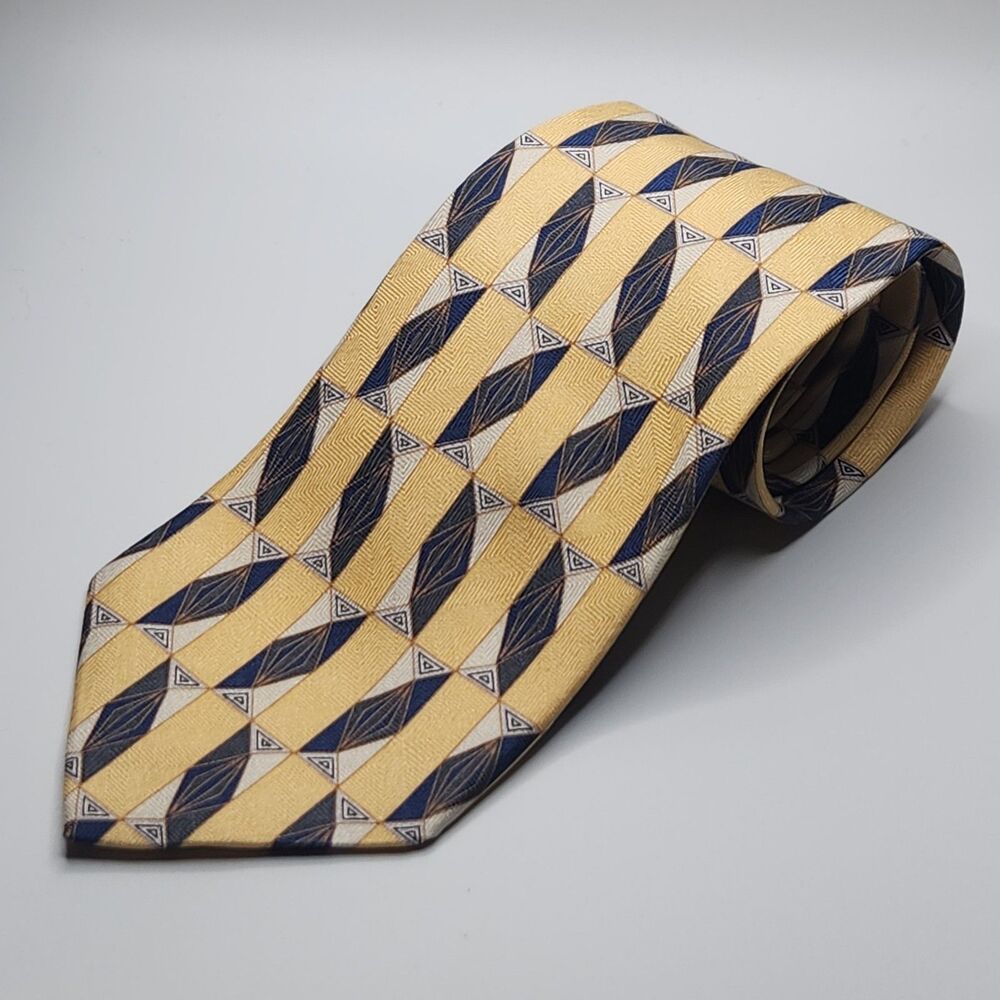 BRANDINI - GEOMETRIC - VINTAGE - 100% SILK NECK TIE!
